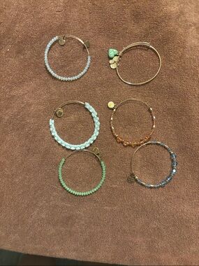 Alex and Ani Mixed Color Beaded Bangle Bracelets